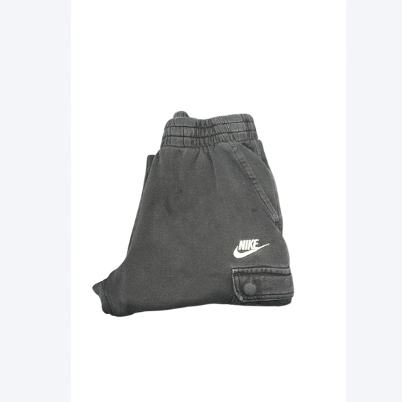 Nike Youth Size Large black Sweatpants Elastic Waist Drawstring Cargo Pockets - Picture 1 of 12